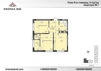ДВОКІМНАТНА квартира в комплексі на вул. Руській 211Б