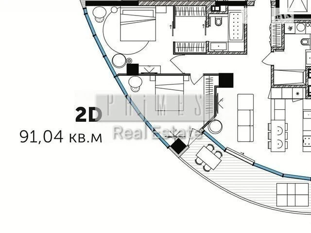 Продаж 2к квартири 91 кв. м на вул. Іоанна Павла II 12 • ID