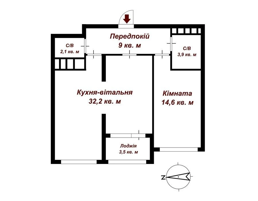 Продам квартиру 69 м² в ЖК Nordica Residence, вул. Залізничн