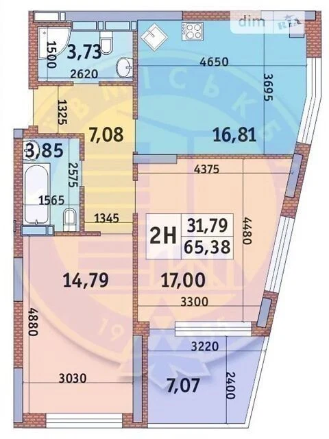 For sale 2-room apartment 66 sq. m. on Bogatyrska Street 3 • ID 34666
