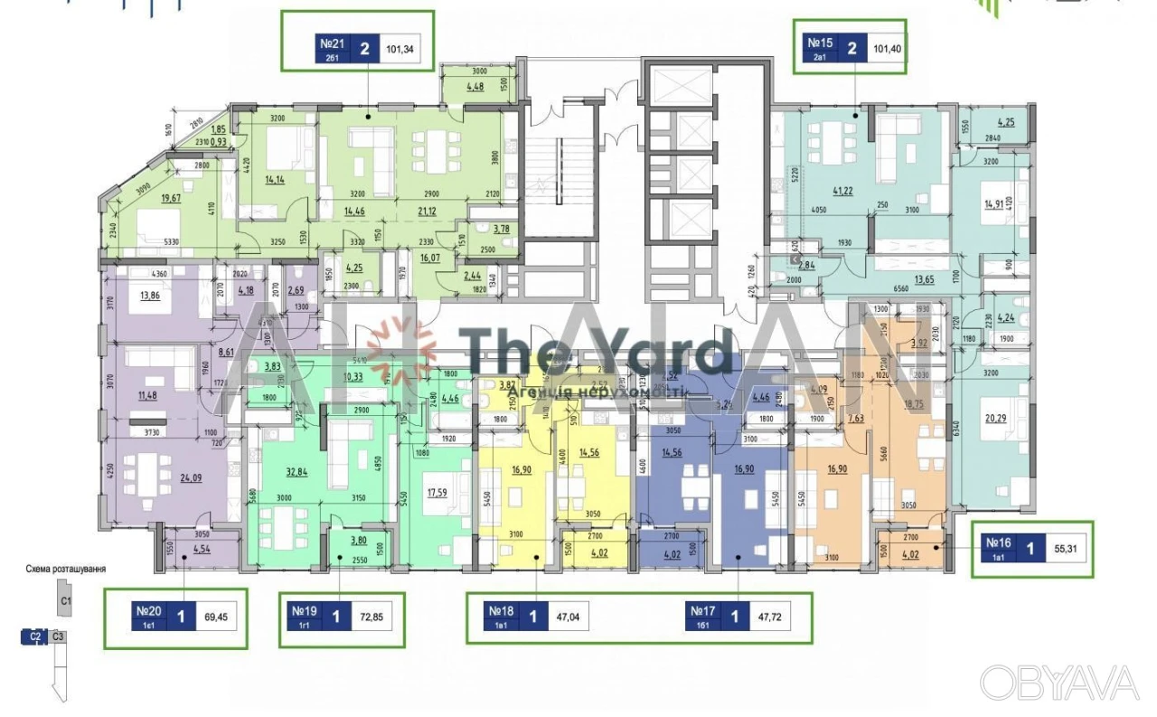 1-room apartment, 47.04 sq.m.
