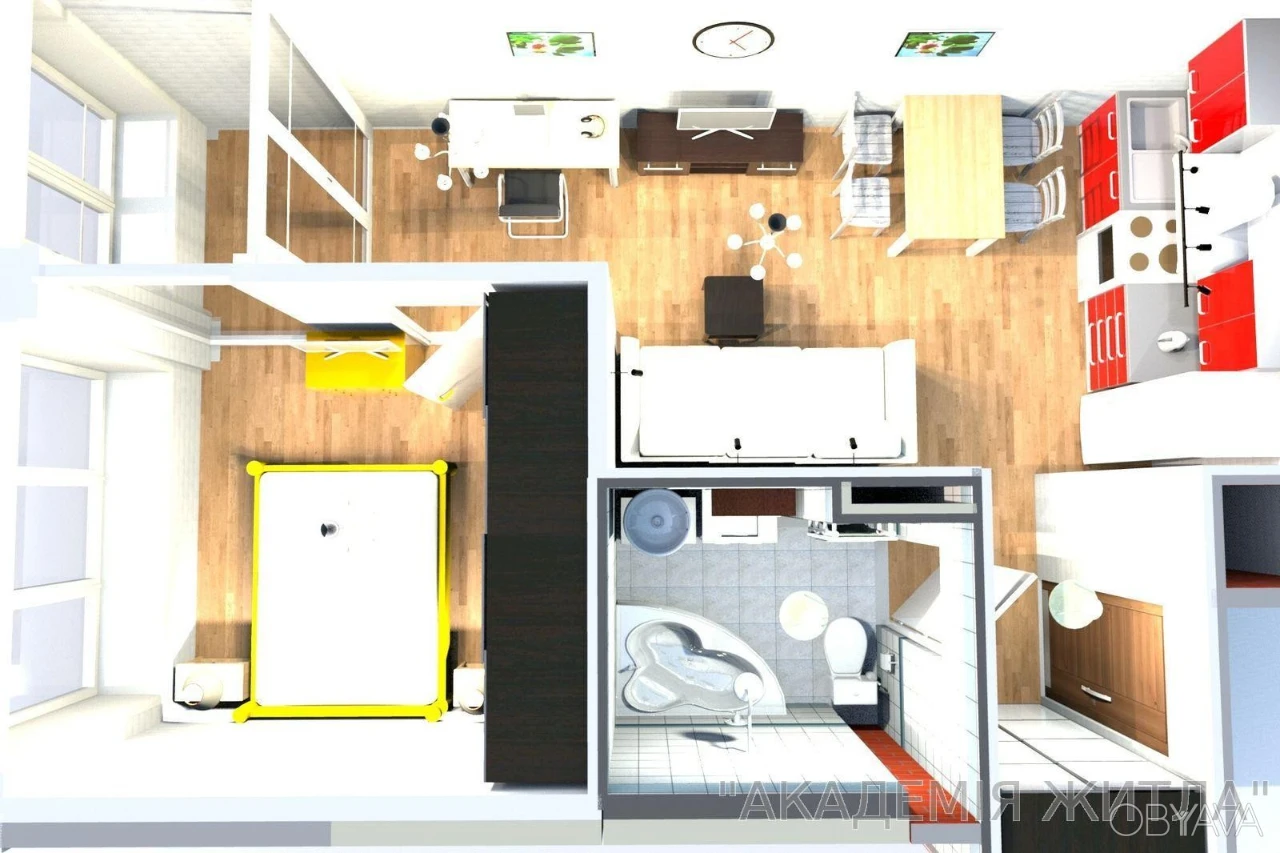 1-комнатная квартира, 38 м.кв.