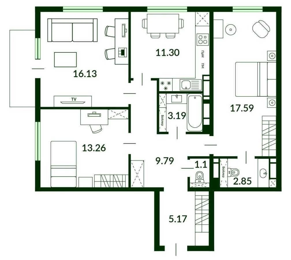 Аренда 3-комнатной квартиры 81 м², Михаила Максимовича ул.,
