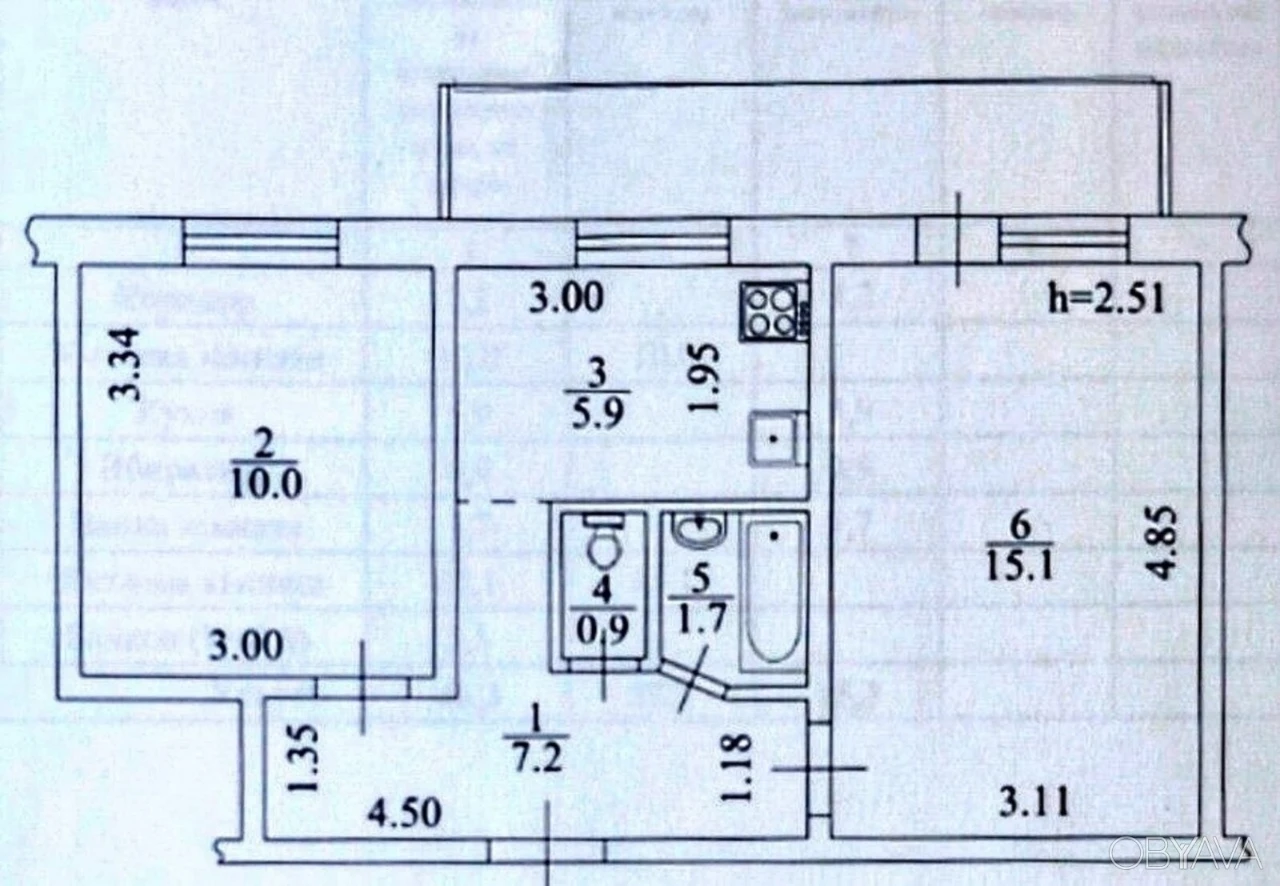 2-кімнатна квартира, 46 кв.