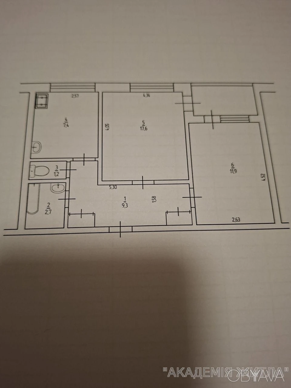 2-комнатная квартира, 51.7 м.кв.
