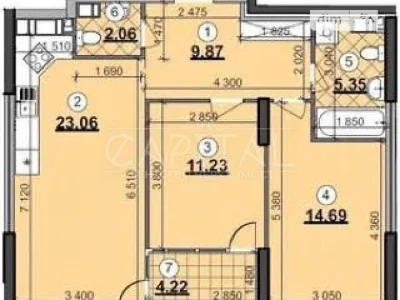Sale of 2-room apartment 71 sq. m on Dniprovska embankment DNIPROVSKA