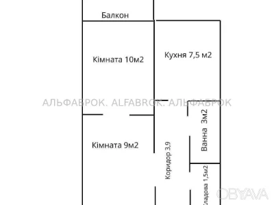 1-комнатная квартира, 35 м.кв.