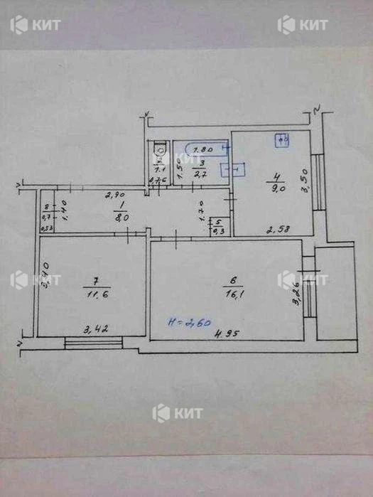 2 rooms, 52 sq. m., Odesa (Odesskaya, Class, Groznenskaya St. 36) 13367