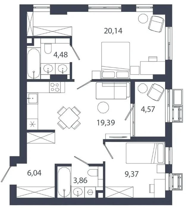 Продаж 2кім 65,5м2 квартири в ЖК”Шелест”