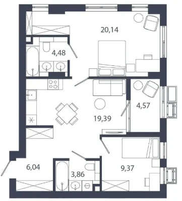 Продаж 2кім 65,5м2 квартири в ЖК”Шелест”
