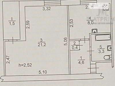 Sale of 2-room apartment 40.5 sq. m. on Teremkivska Street 13 • ID 3