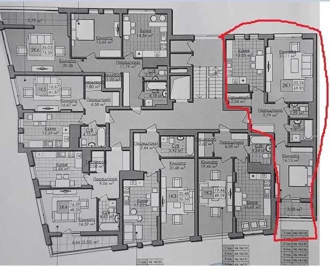 Продаж 2 кім квартира 70 м² 5/10ц.вул Малоголосківська ,Торг