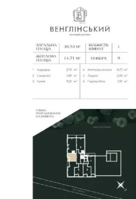 Продаж 1-к. квартири ПРЕМІУМ КЛАС 40/30/10м² ЖК Венглінський