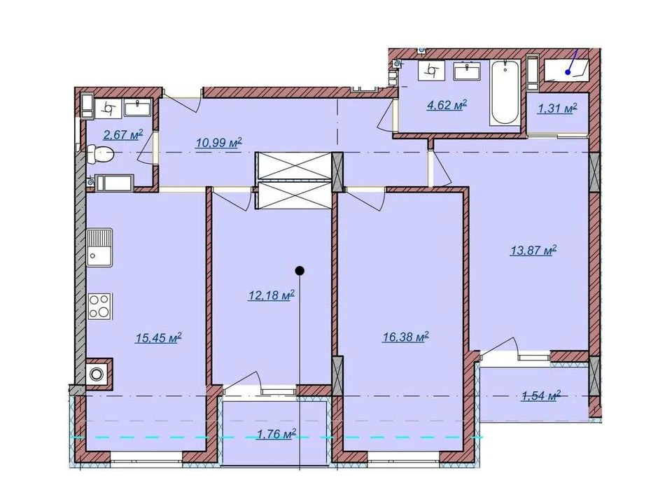 БЕЗ комісії/продаж 3кім квартири 78м,ЖК Бузковий 1,бічна Нав