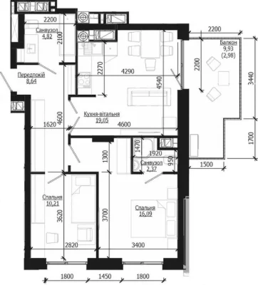 Продаж 2 кім. квартири SOUL PARK вул П. Орлика 64.16 кв.м