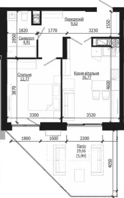 Продаж 1 кім. квартири SOUL PARK вул П. Орлика 49.97 кв.м Бе