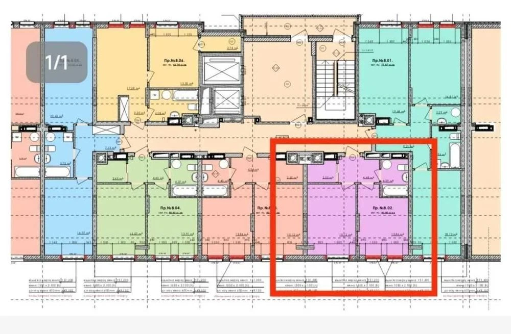 Продаж 1-к. квартири Новобудова 40/26/14м² ЖК "Lazur Sky" 50