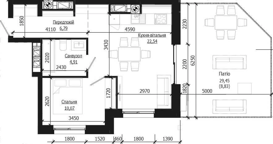 Продаж 1 кім. квартири SOUL PARK вул П. Орлика 53.14 кв.м