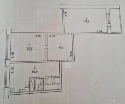 2-room apartment, 57 sq.m.
