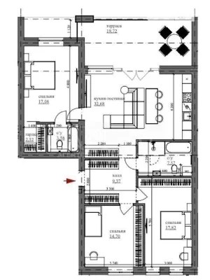 Sale of 3-room apartment 102 sq. m on Universytetskaya street • ID 34