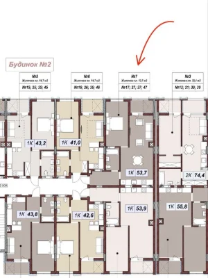 Продаж 1 кімнатної квартири (54 м²) в ЖК Бузковий 2, вул. На