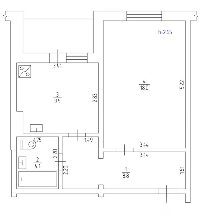 1-room apartment for sale, Oleny Pchilky Street 2B, Poz metro station