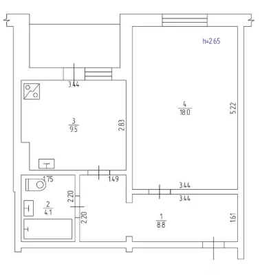 1-room apartment for sale, Oleny Pchilky Street 2B, Poz metro station