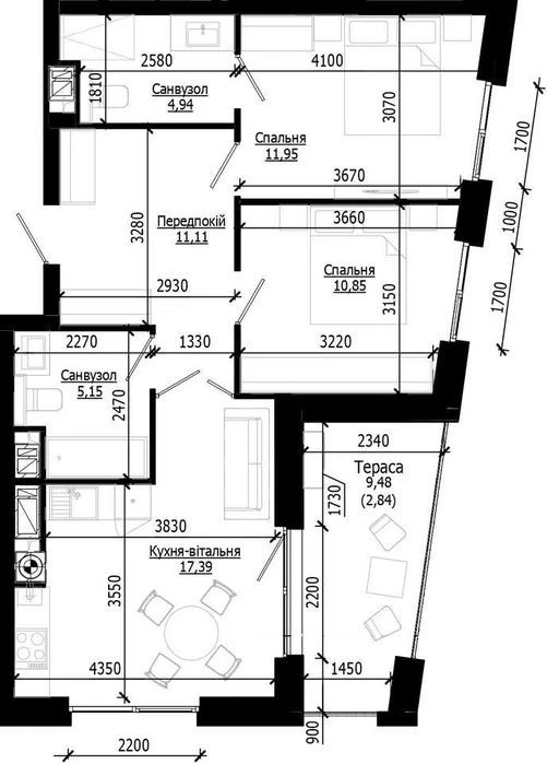 Продаж 2 кім. квартири SOUL PARK вул П. Орлика 64.23 кв.м
