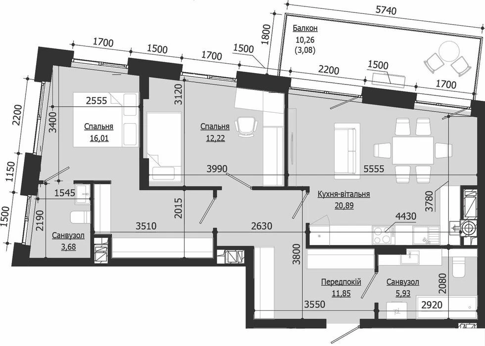 Продаж 2 кім. квартири SOUL PARK вул П. Орлика 73,66 кв.м