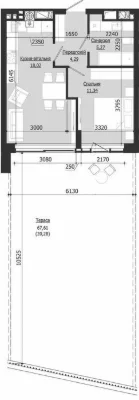 Продаж 1 кім. квартири SOUL PARK вул П. Орлика 59.2 кв.м