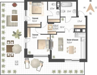 Продаж 2 кім. квартири SOUL PARK вул П. Орлика 79.16 кв.м
