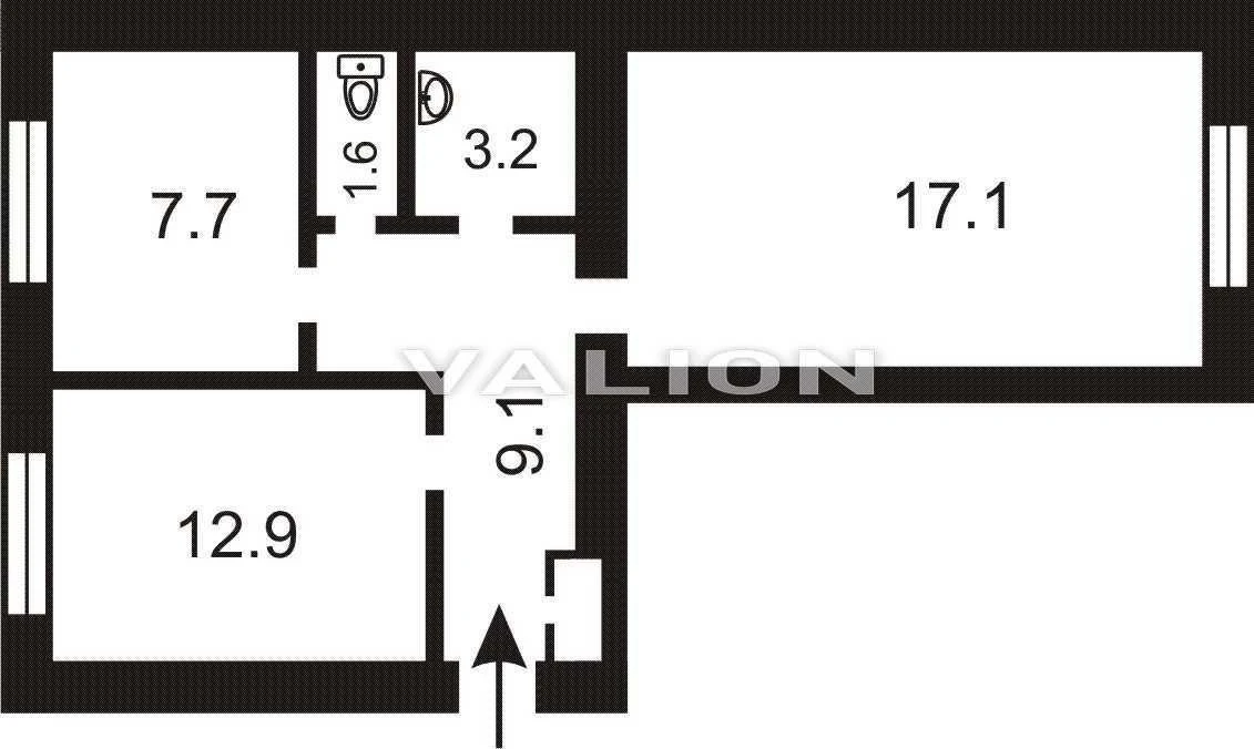 Sale of 2-room apartment 51.9 m², Generala Almazova St.,