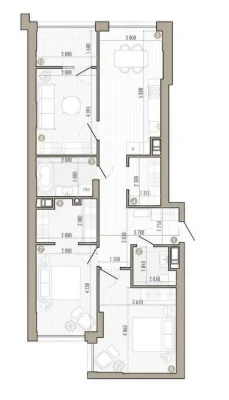 Продаж 3 кімнатної квартири , площею 91,9 м2 , ЖК Фруктова А
