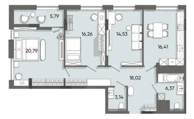 Продаж великої 3 кім квартири ЖК Resident State.101м²|Найкра