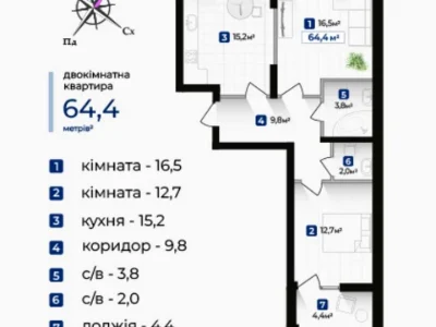 Квартира. Івано-Франківськ, Надрічна вул., (Будинок 2)