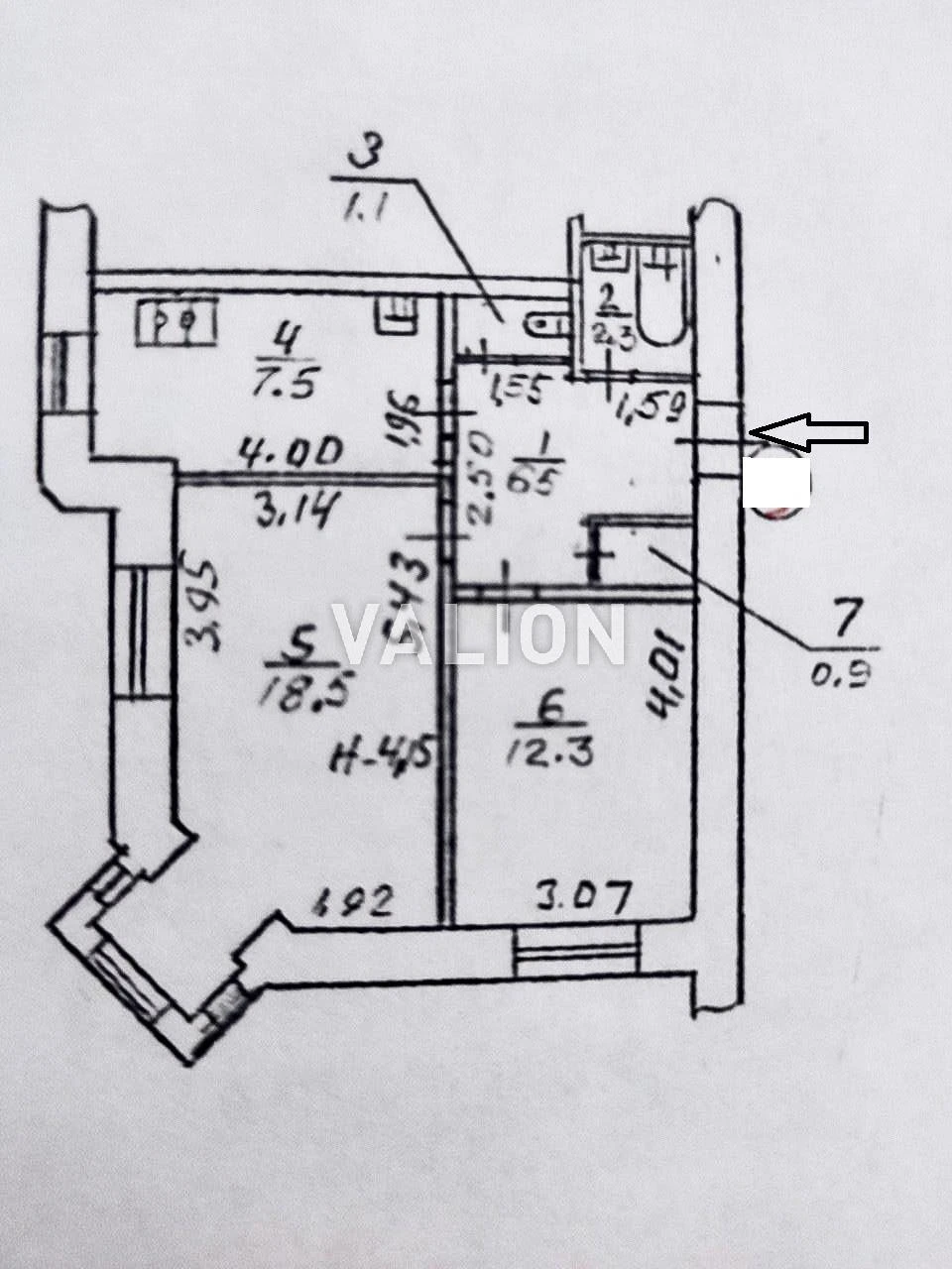 Sale, without%: 2-room apartment 49.1m2 in the royal house