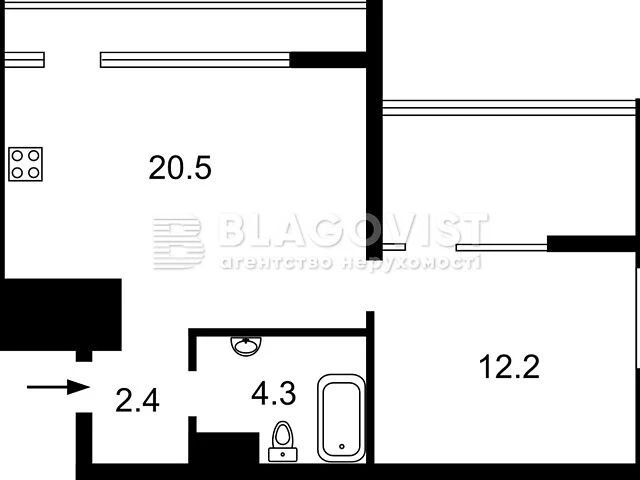 Продаж 2к квартири 45 кв. м на вул. Ґарета Джонса 12 • ID 34
