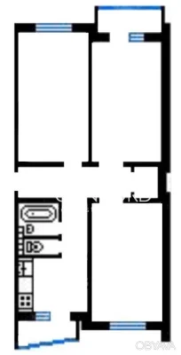 3-комнатная квартира, 72.00 кв.м