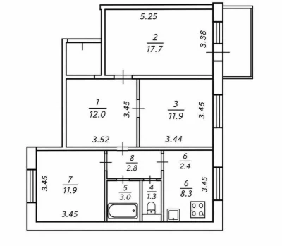 3-кімнатна квартира, вул. Ревуцького, 44. Метро Харківська.