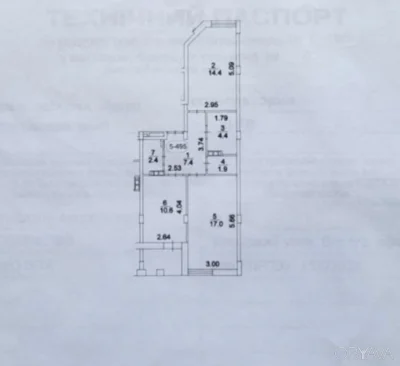 2-room apartment, 60 sq.m.