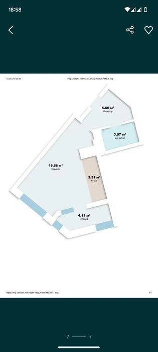1к квартира, м. Васильківська. 40м2. ЖК Вежа на Ломоносова Ж