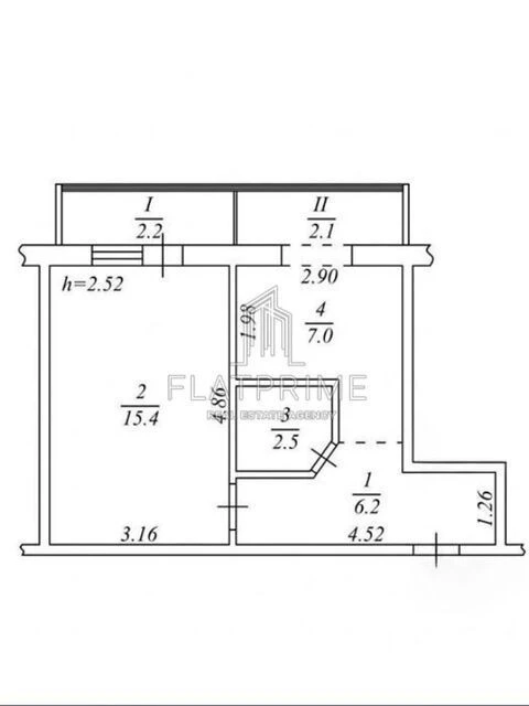 Sale of 1-room apartment 35.4 sq. m. on Yuriy Kondratyuk St. 4 • ID