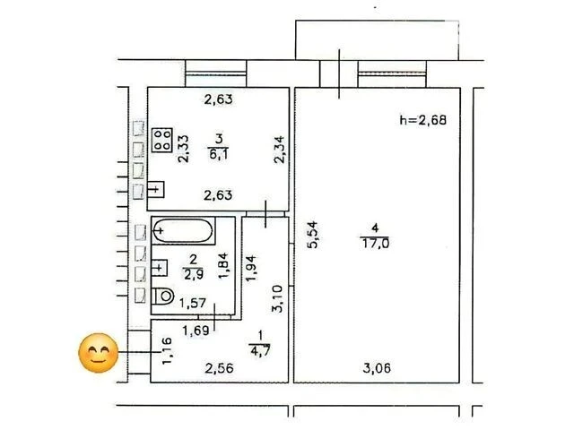 Продаж 1к квартири 32.01 кв. м на вул. Будівельників 5 • ID