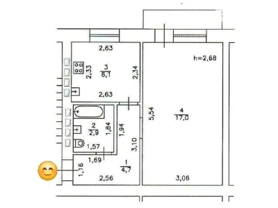 Продаж 1к квартири 32.01 кв. м на вул. Будівельників 5 • ID