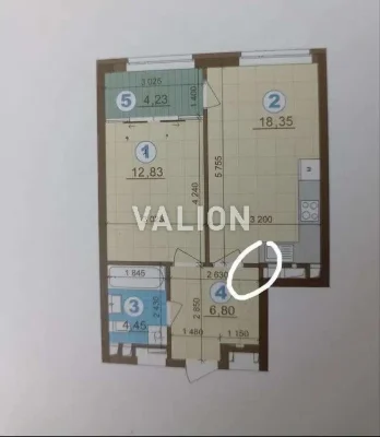 One-room apartment for sale 47 meters in the Varshavsky Plus residential complex