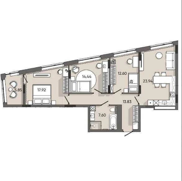Продаж 3-кімнатної квартири · ЖК «Orlan Residents» · вул. Пл