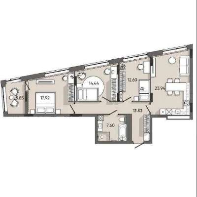 Продаж 3-кімнатної квартири · ЖК «Orlan Residents» · вул. Пл