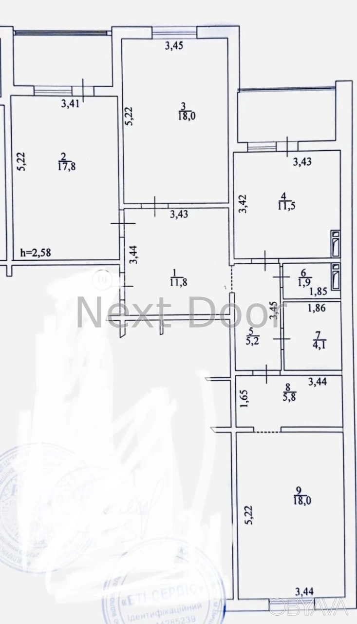 3-комнатная квартира, 101.5 м.кв.