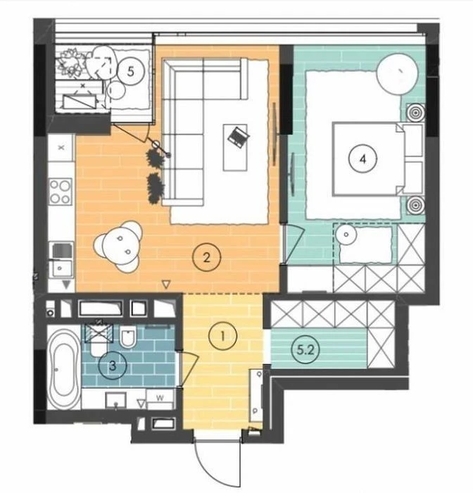 Продам 1-кімн. квартиру 56м2 в ЖК Unit Home, вул. Гарета Джо