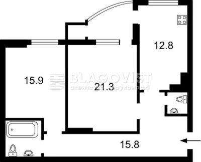 2-room apartment for sale, Hryhorenka Avenue, Poznyaki